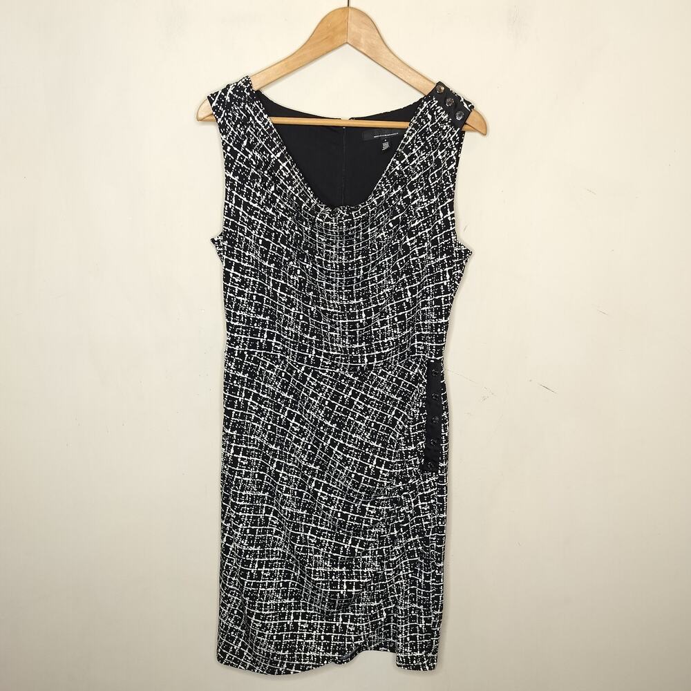 White House Black Market Dress Geometric Faux Wrap Stretch‎